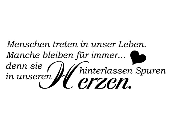Wandtattoo Wandsticker Sprüche Menschen treten in unser Leben Zitate