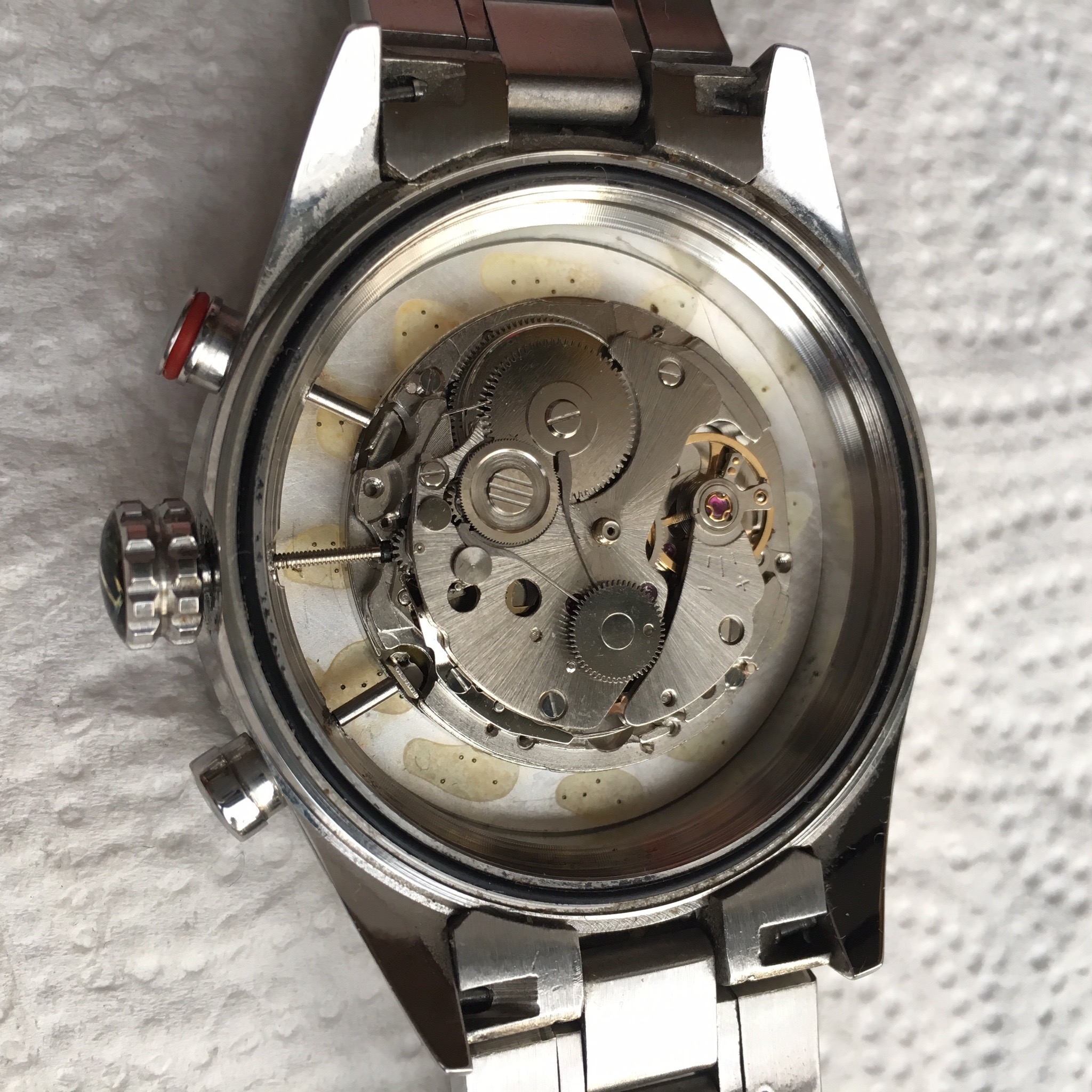 Remove crown wind stem knob of replica TAG Heuer Carrera Watch