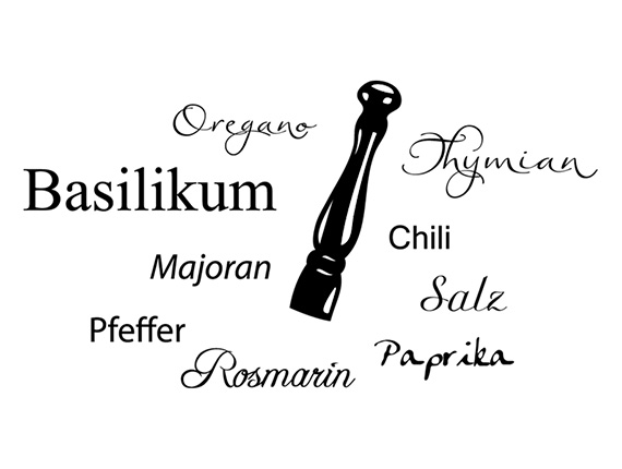 Wandtattoo Sprüche Küche Aufkleber Gewürze Küchensticker Wandsticker