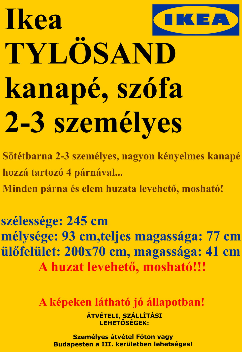 Ikea tylÃsand kanapé szófa vatera.hu Szófa kanapé