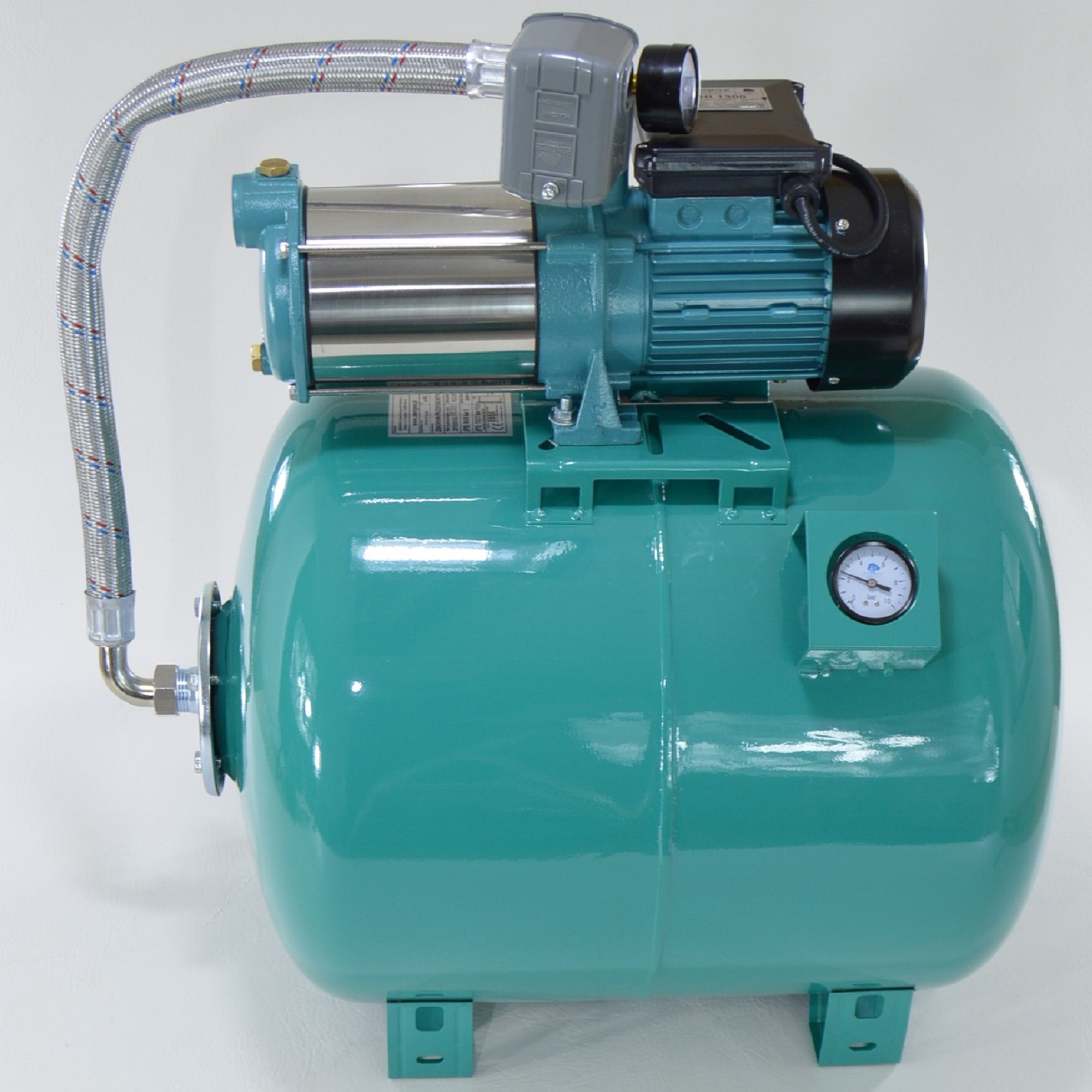 Hauswasserwerk 80 L Pumpe 1300W INOX Druckschalter oder ...