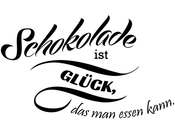 Wandtattoo Küchen Sprüche Schokolade ist Glück, das man essen kann Nr1