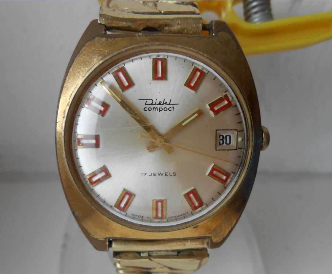 DIEHL JUNGHANS COMPACT 17 JEWELS MECHANISCH HERRENUHR 60R GERMANY