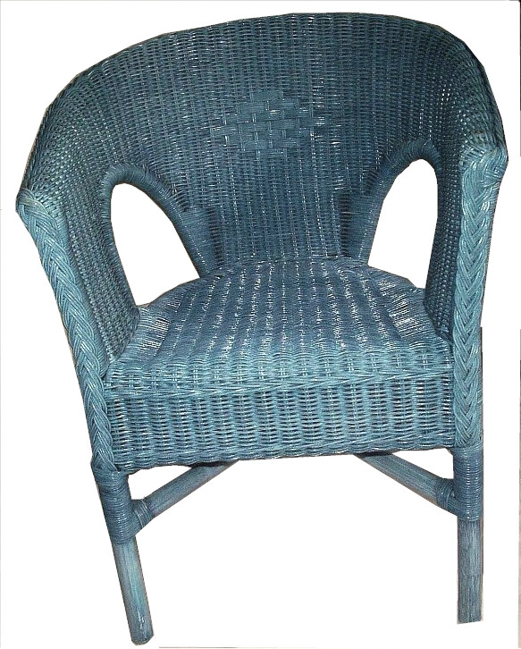 Rattanstuhl Korbsessel Rattan Sessel Stuhl Stühle Korbstuhl hell blau