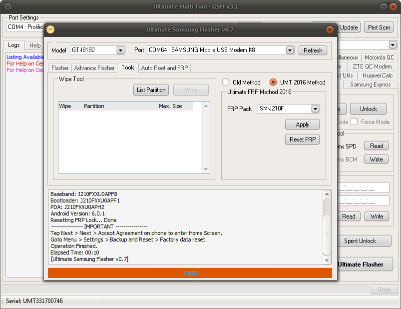 [121016] Ultimate Multi Tool GSM v3.1 OnePlus IMEI, Oppo FRP and