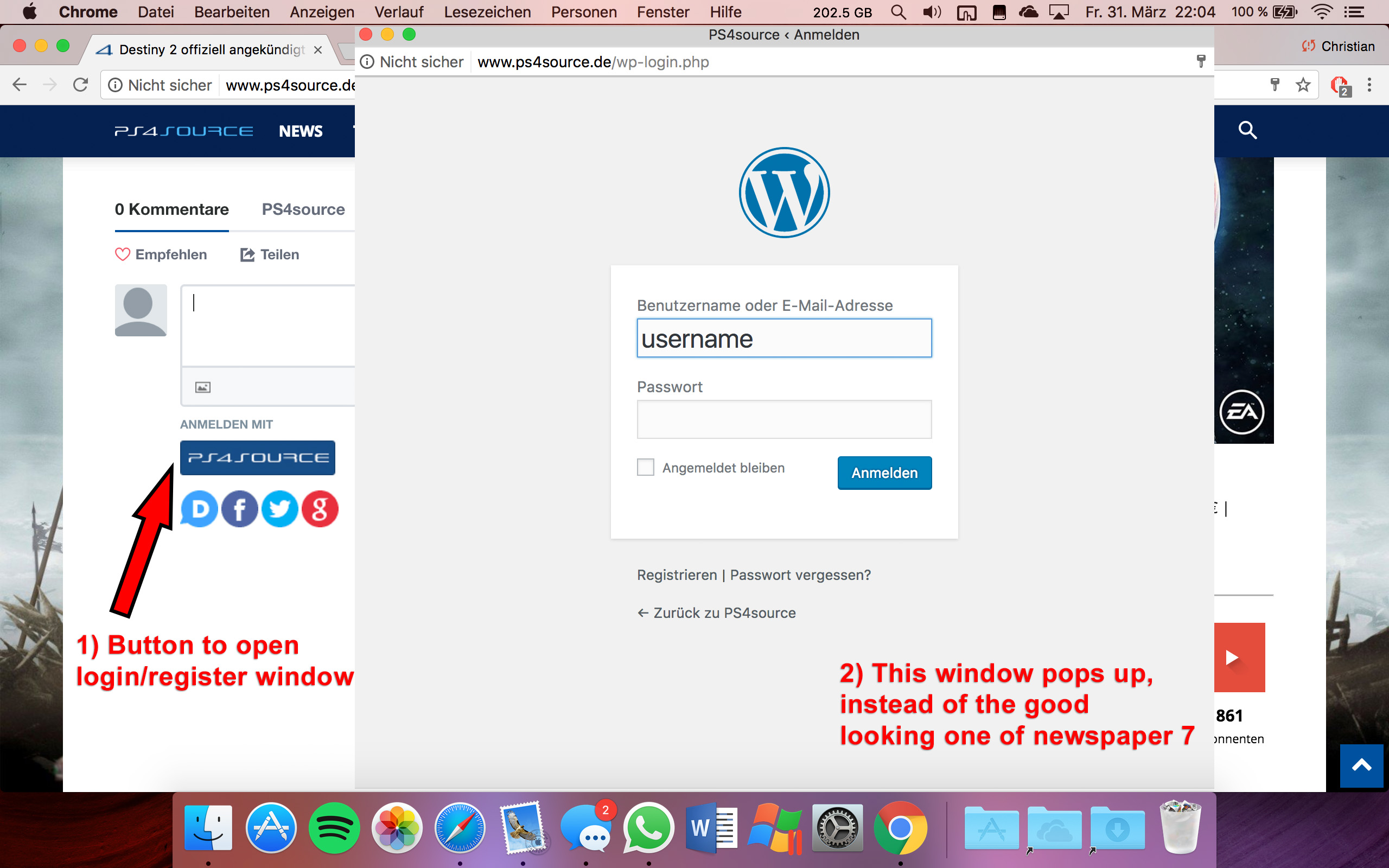 register button