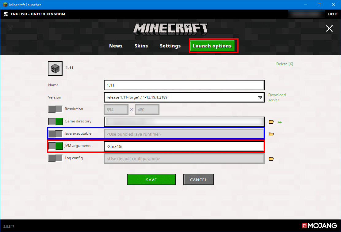how to change jvm arguments in minecraft new launcher