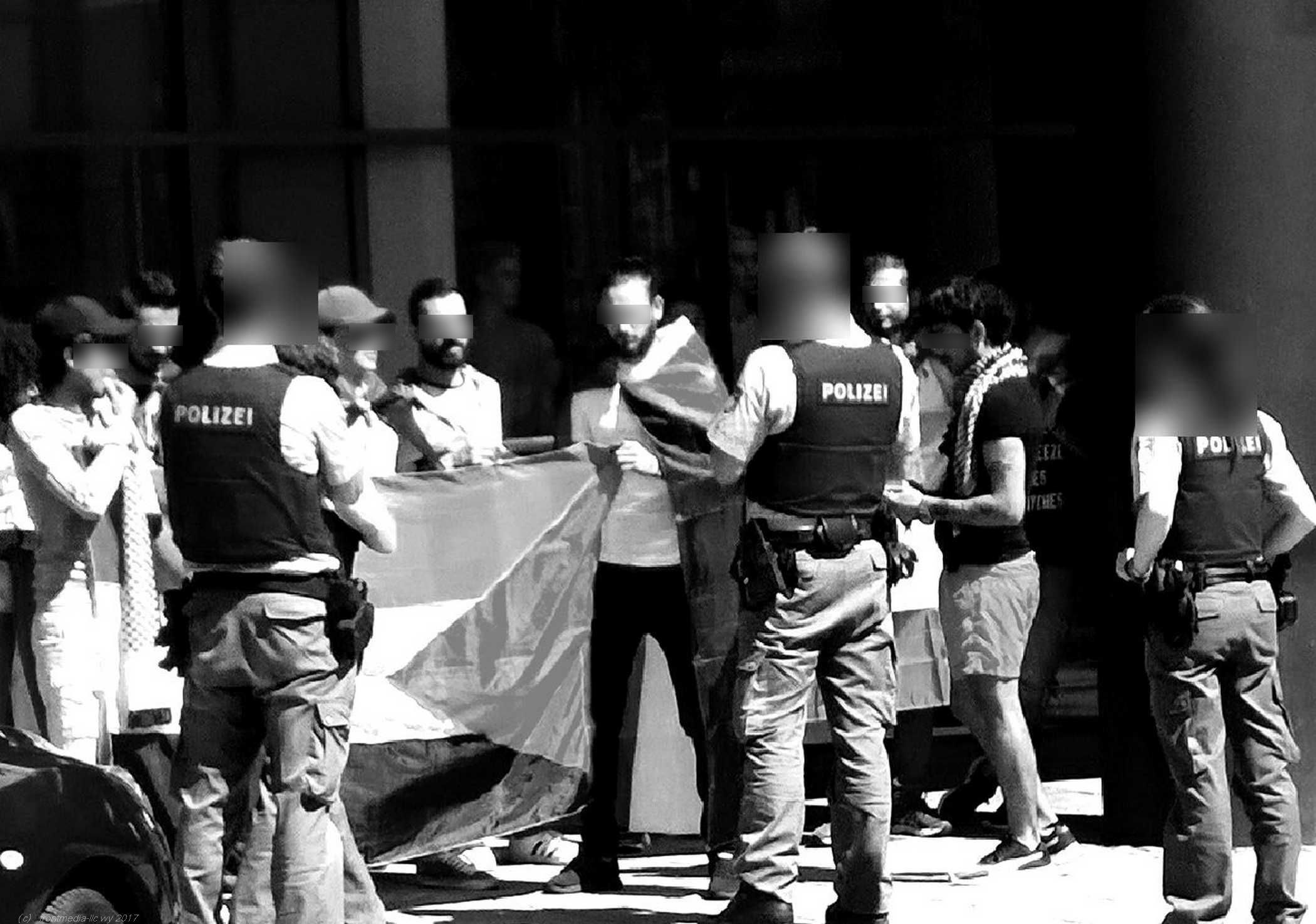 Provokation und Krawall Provokation und Krawall, ohne zu wissen, wie herum man die Palästinaflagge überhaupt hält!