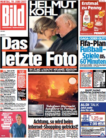 Bild-Zeitung vom 19.06.2017 Bild-Zeitung vom 19.06.2017
