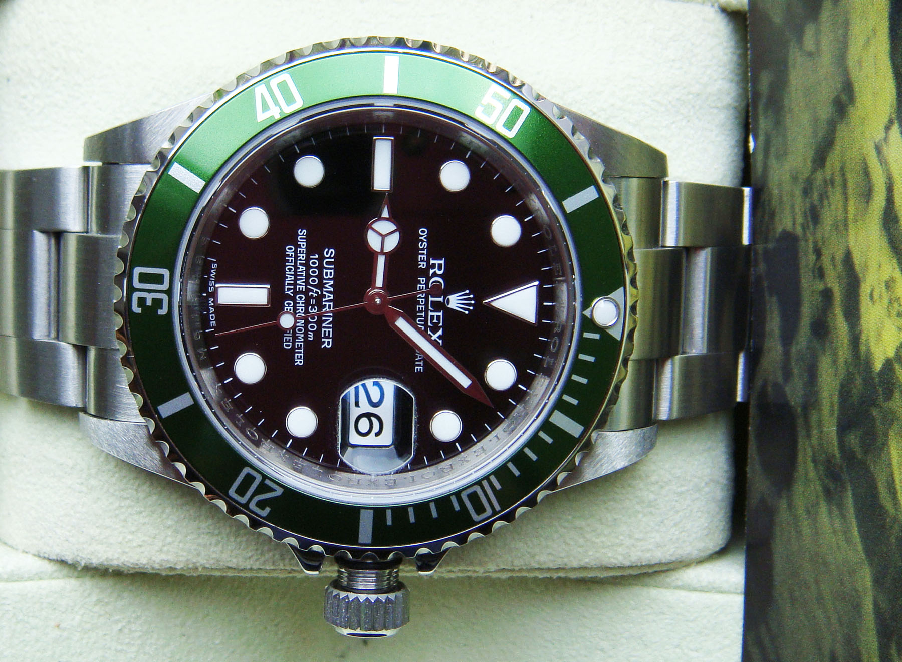 [Erledigt] - Rolex Grün Submariner 16610LV, M-Serie 2008 Fullset, neuwertig