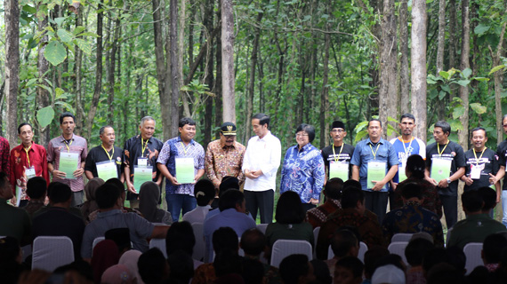 Pakde Karwo Dampingi Presiden Jokowi Bagikan SK Perhutanan Sosial di Tuban