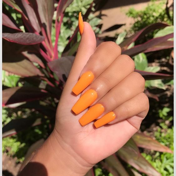 33 Trendy fall nails orange coffin nails designs , Fashionre