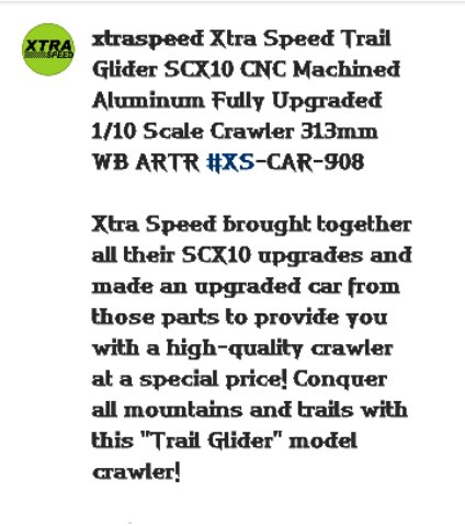 xtra speed trail glider scx10