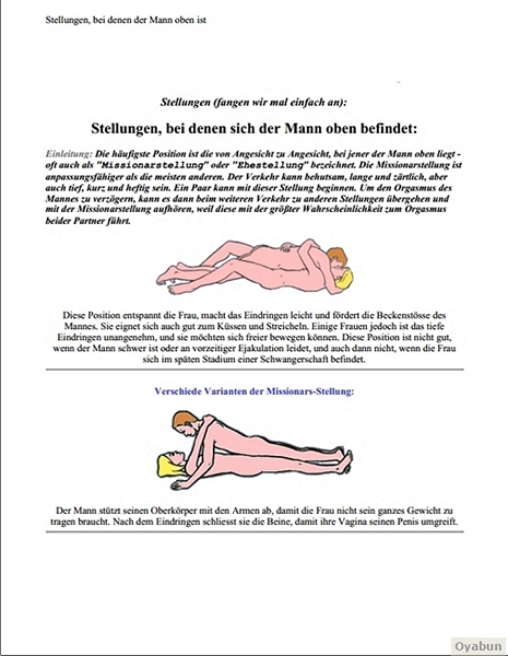 Buch Cover für Sex Stellungen von A – Z<br />
Eine bebilderte Anleitung