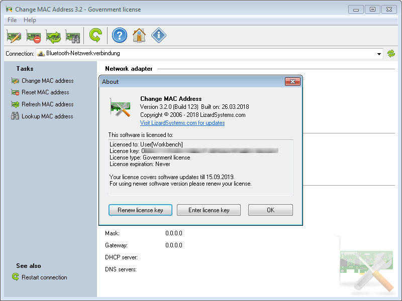 Find MAC address from GUI
