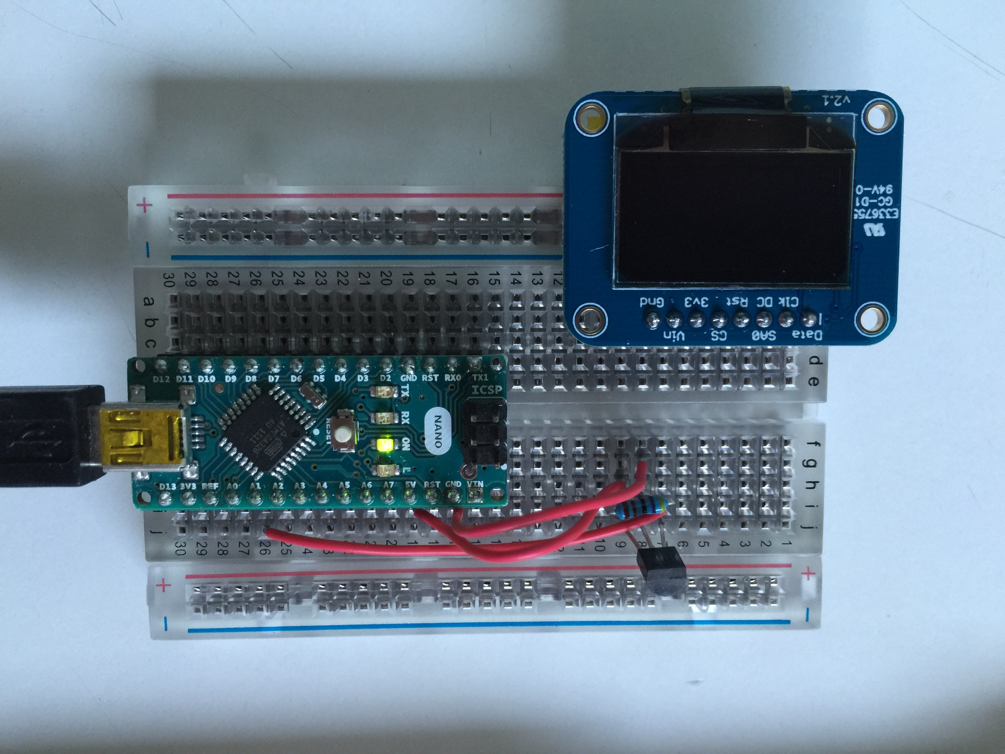 How wire the ssd1306 7 wires to my arduino nano test hello world 