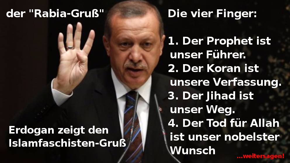 Erdogan zeigt den Islamfaschisten-GruÃ?
