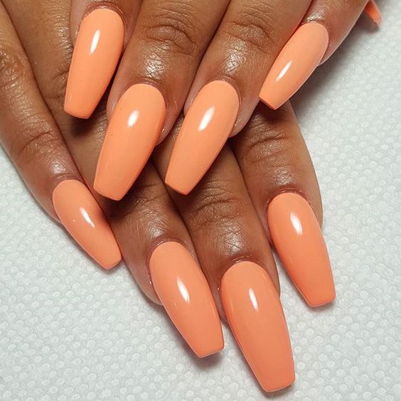 33 Trendy fall nails: orange coffin nails designs - Fashionre