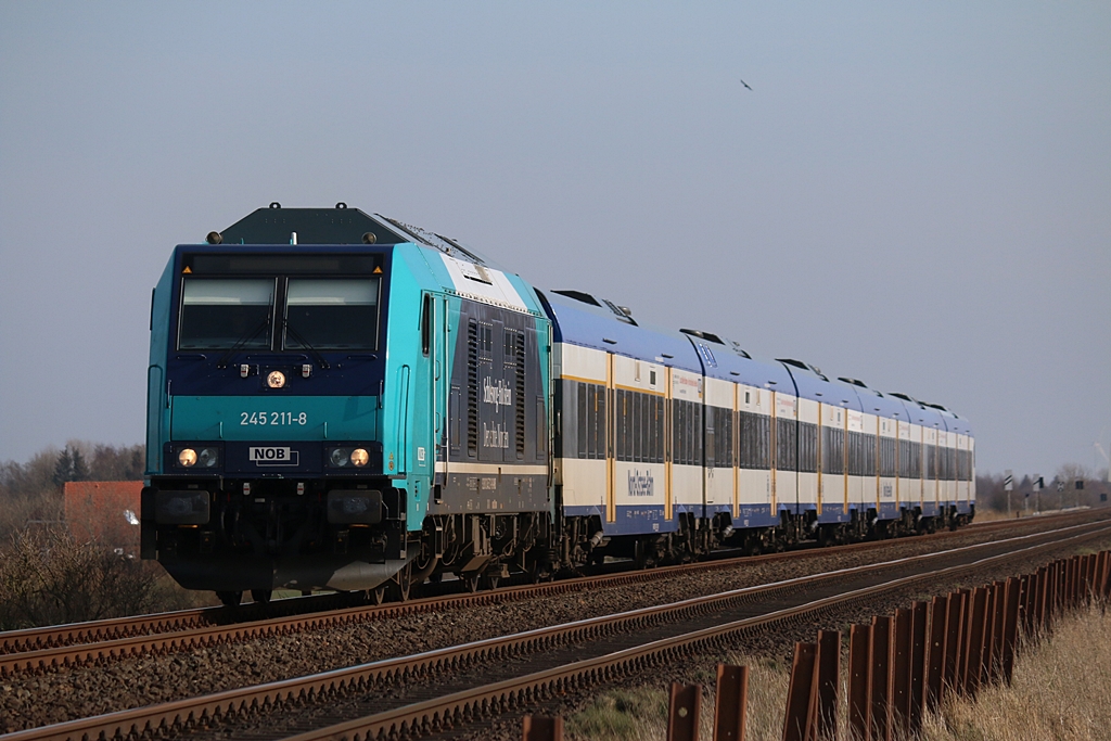 245 211-8 mit NOB, Hindenburgdamm, 26.03.2016